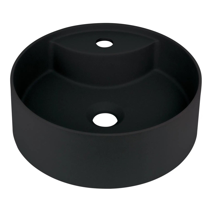 Deante CQS_NU4B - Opzetwastafel met kraangat SILIA Ø 36 cm graniet/zwart