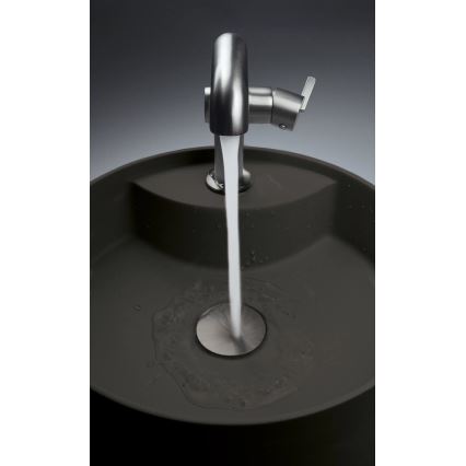 Deante CQS_NU4B - Opzetwastafel met kraangat SILIA Ø 36 cm graniet/zwart