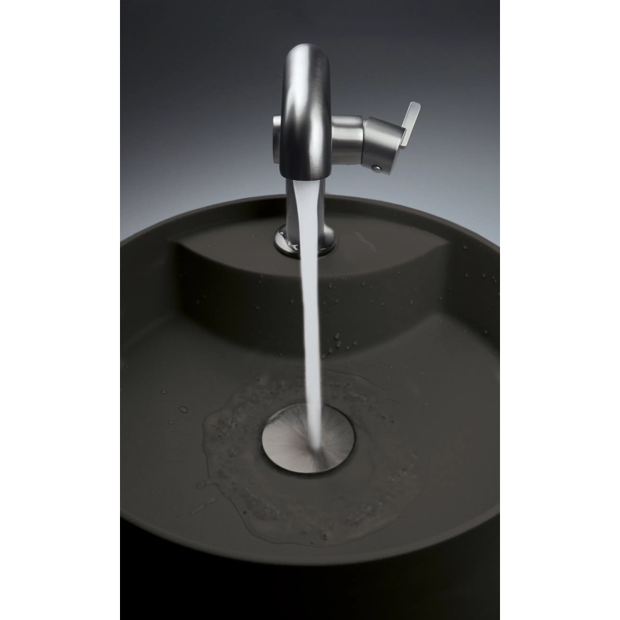 Deante CQS_NU4B - Opzetwastafel met kraangat SILIA Ø 36 cm graniet/zwart