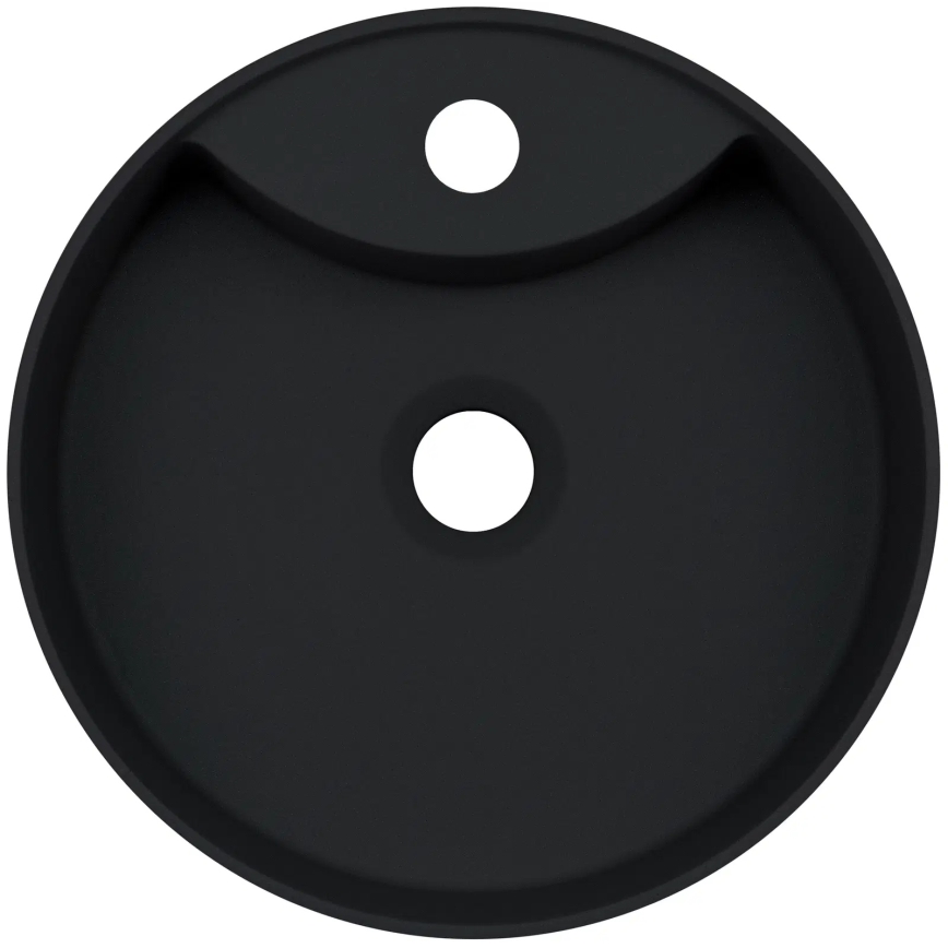 Deante CQS_NU4B - Opzetwastafel met kraangat SILIA Ø 36 cm graniet/zwart