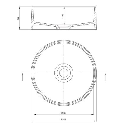 Deante CQS_NU4S - Opzetwastafel SILIA Ø 36 cm graniet/zwart