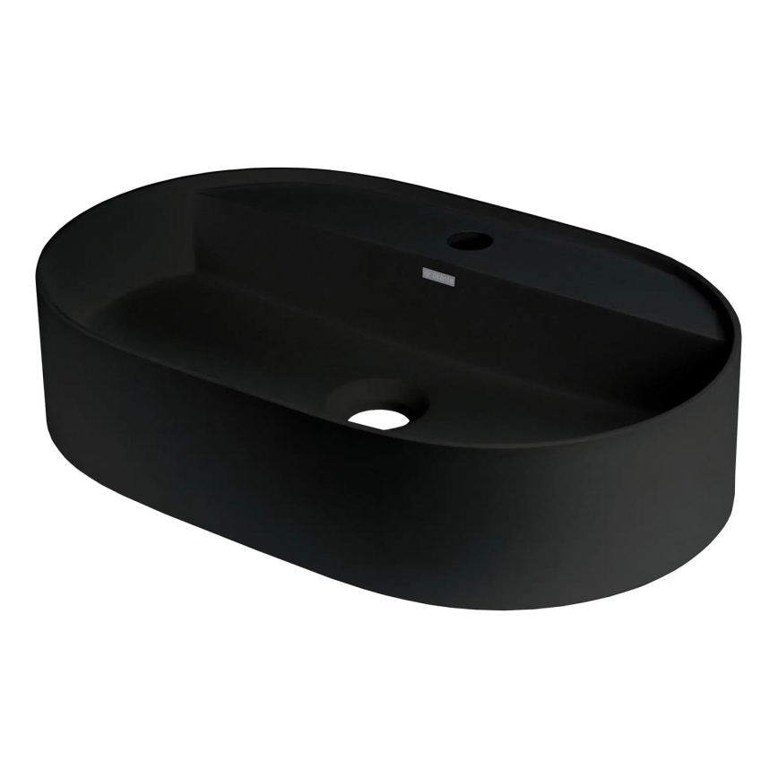 Deante CQS_NU6B - Opbouwwastafel SILIA 35 x 55 cm, graniet/zwart, met kraanboorgat