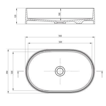 Deante CQS_NU6S - Opbouwwastafel SILIA 35x55 cm graniet/zwart