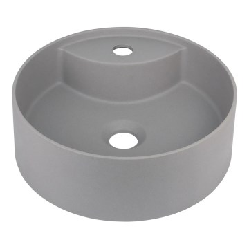 Deante CQS_SU4B - Opbouwwastafel SILIA met kraangat Ø 36 cm graniet/metallic grijs