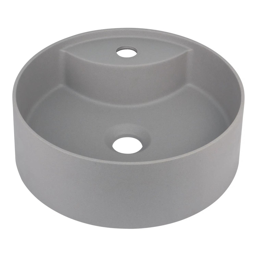 Deante CQS_SU4B - Opbouwwastafel SILIA met kraangat Ø 36 cm graniet/metallic grijs