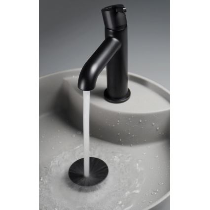 Deante CQS_SU4B - Opbouwwastafel SILIA met kraangat Ø 36 cm graniet/metallic grijs