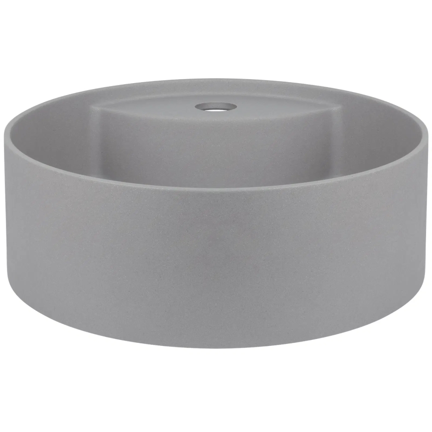 Deante CQS_SU4B - Opbouwwastafel SILIA met kraangat Ø 36 cm graniet/metallic grijs