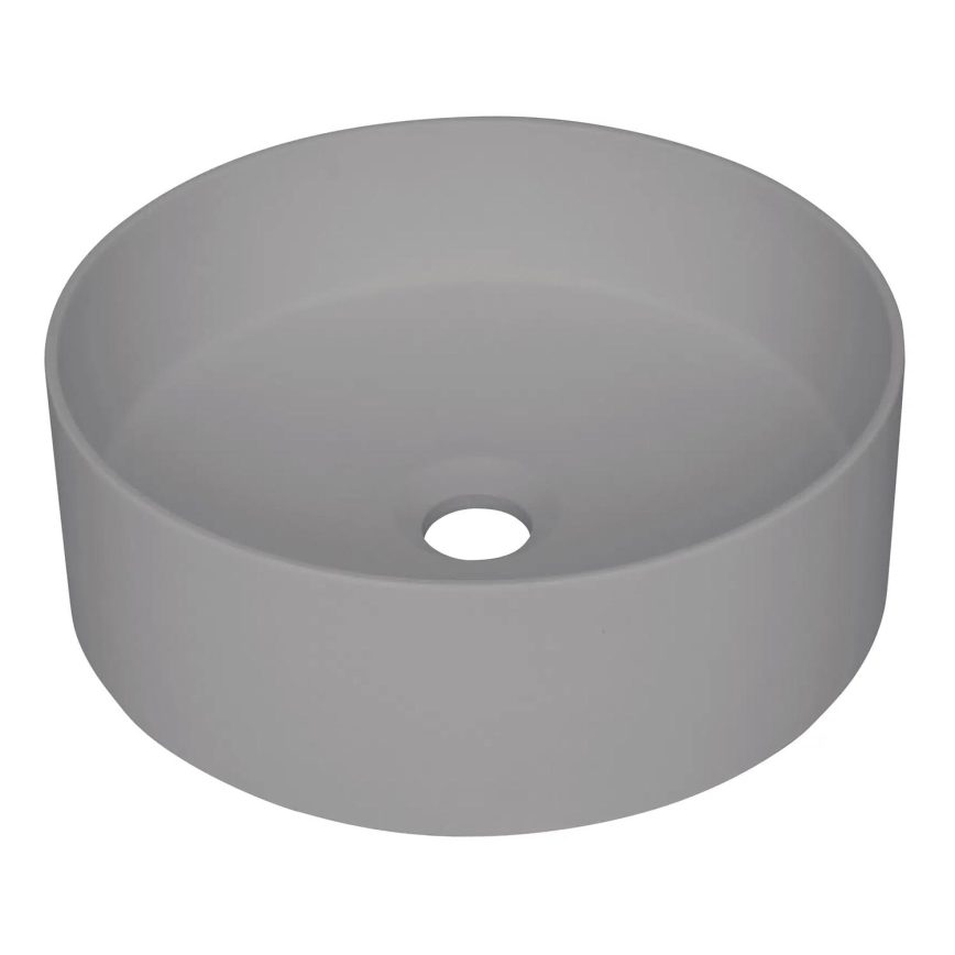 Deante CQS_SU4S - Opzetwastafel SILIA Ø 36 cm graniet/metallic grijs