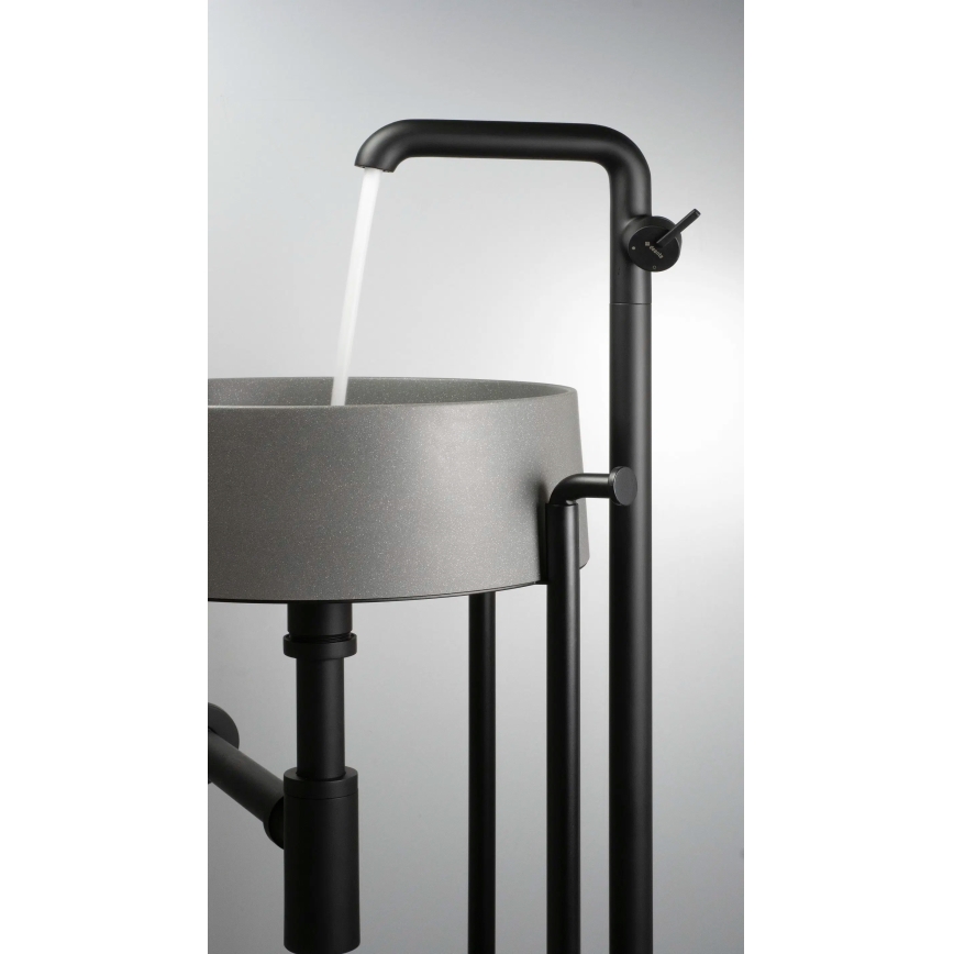 Deante CQS_SU4S - Opzetwastafel SILIA Ø 36 cm graniet/metallic grijs