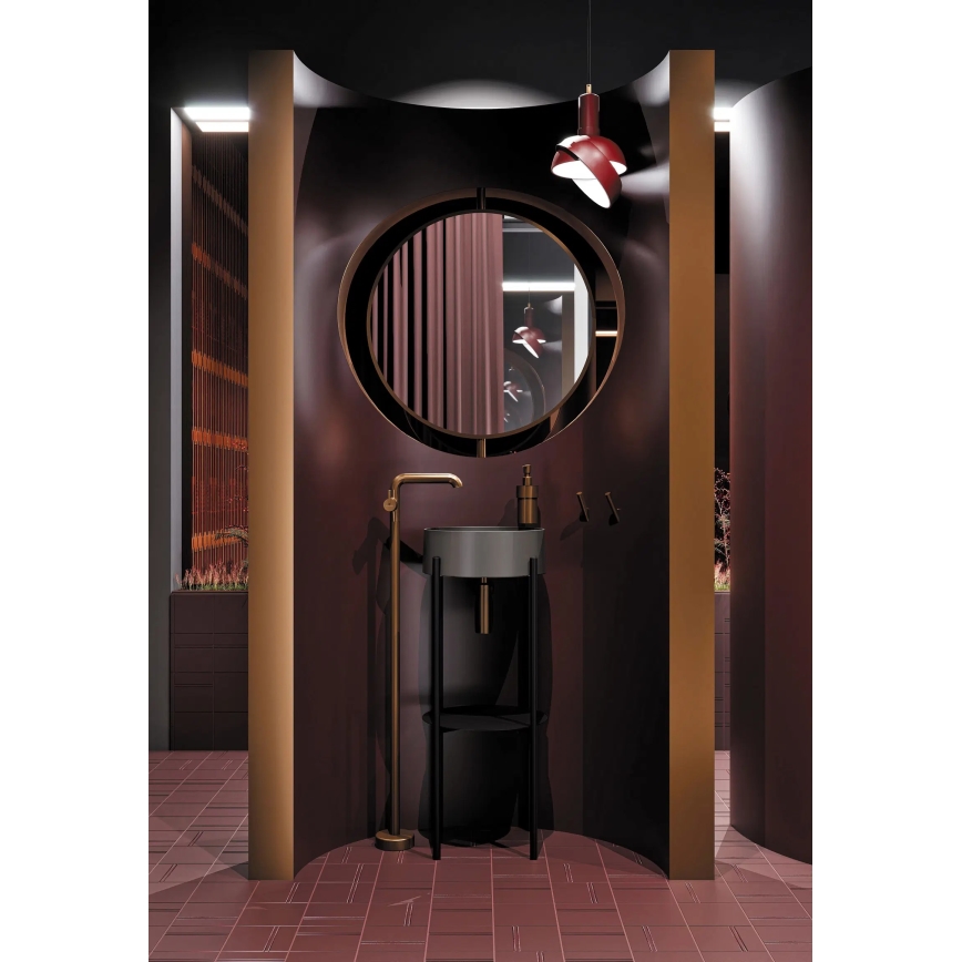 Deante CQS_SU4S - Opzetwastafel SILIA Ø 36 cm graniet/metallic grijs