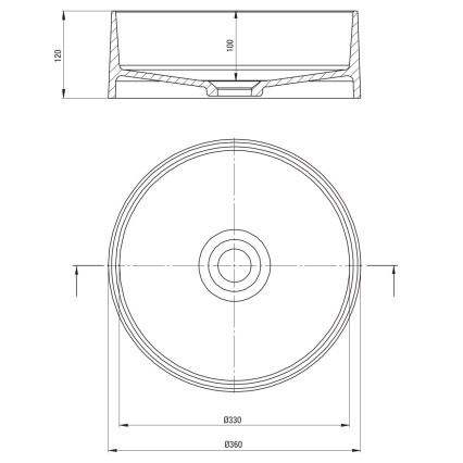 Deante CQS_SU4S - Opzetwastafel SILIA Ø 36 cm graniet/metallic grijs