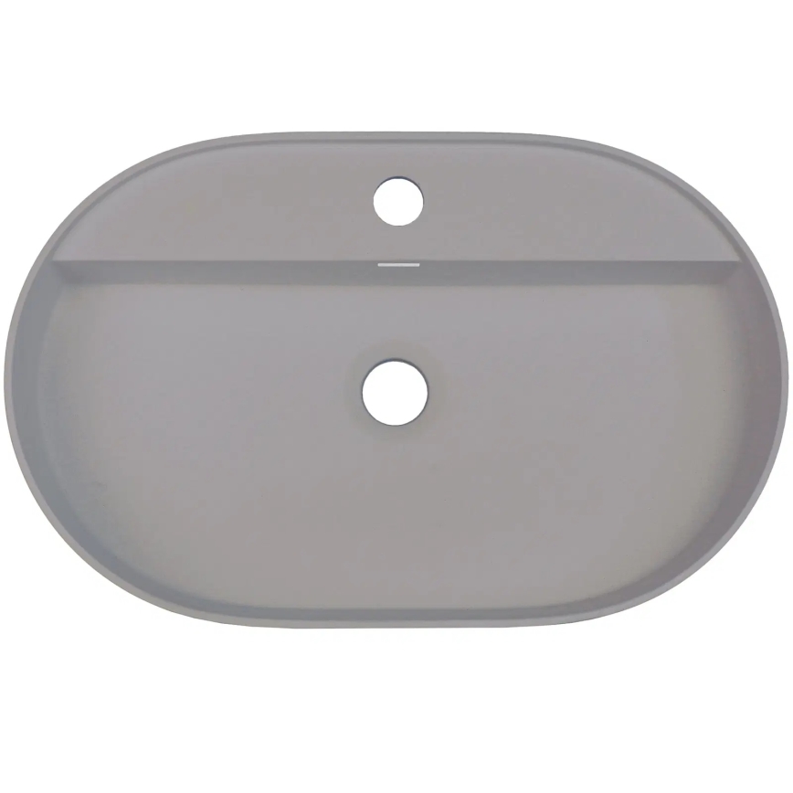 Deante CQS_SU6B - Wastafel SILIA voor montage op werkblad met kraangat, 35 x 55 cm, graniet/metalliek grijs