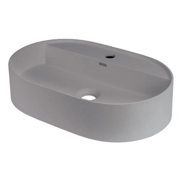 Deante CQS_SU6B - Wastafel SILIA voor montage op werkblad met kraangat, 35 x 55 cm, graniet/metalliek grijs