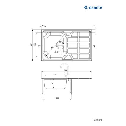 Deante ZEO_0113 - Évier de cuisine SOUL 49x78 cm satin