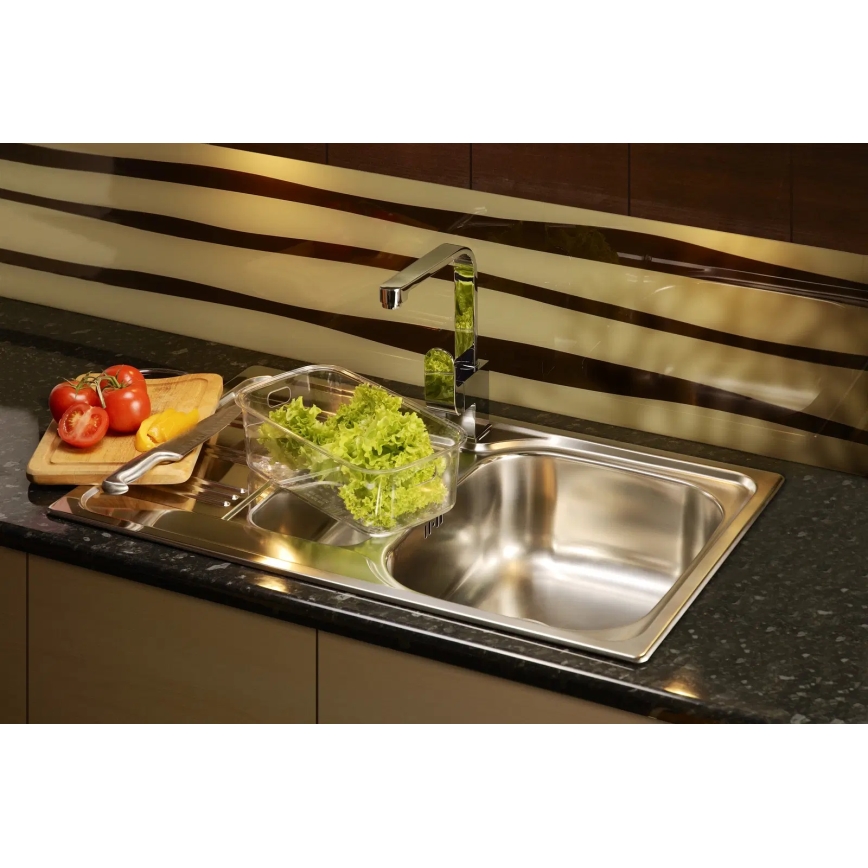 Deante ZEX_0113 - Évier de cuisine XYLO 43,5x78 cm satin