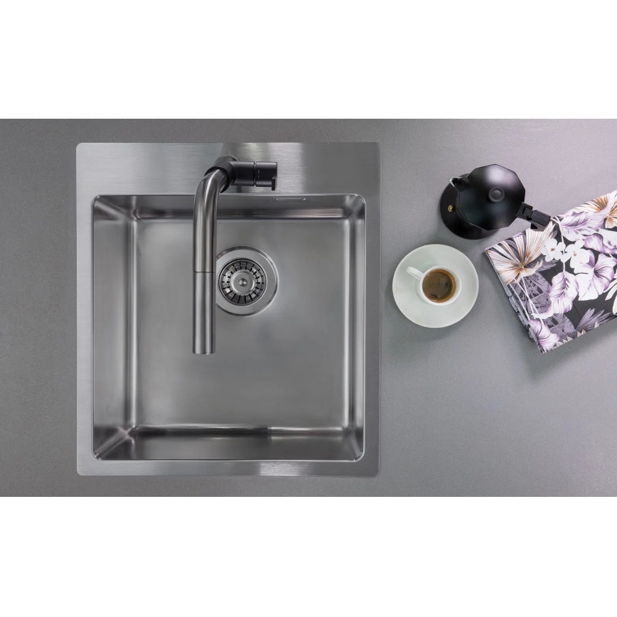 Deante ZPO_010A - Évier de cuisine OLFATO 50,5x45 cm brossé acier