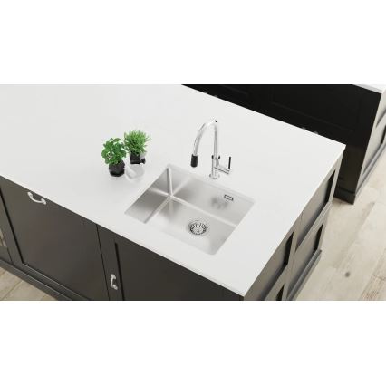 Deante ZPO_010B - Gootsteen OLFATO 50,5x55 cm geborsteld staal