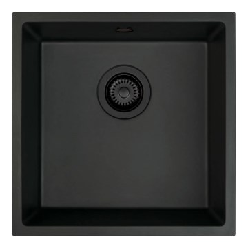 Deante ZQA_N10A - Gootsteen CORDA 44x44 cm graniet/zwart