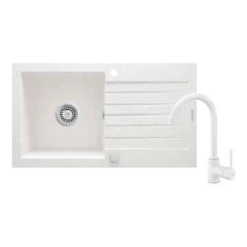 Deante ZQZVA113 - Évier de cuisine ZORBA 76x44 cm + sink tap granit/albâtre