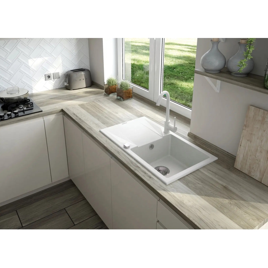 Deante ZQZVA113 - Évier de cuisine ZORBA 76x44 cm + sink tap granit/albâtre