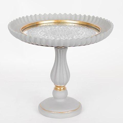 Decoratief dienblad diameter 23,5 cm wit/goud