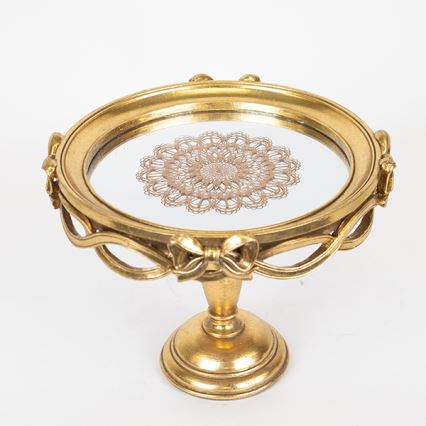 Decoratief dienblad diameter 25,5 cm goud