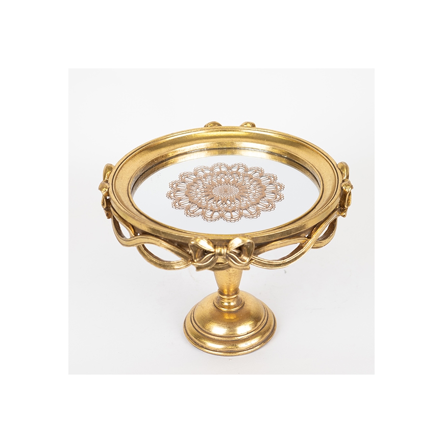Decoratief dienblad diameter 25,5 cm goud