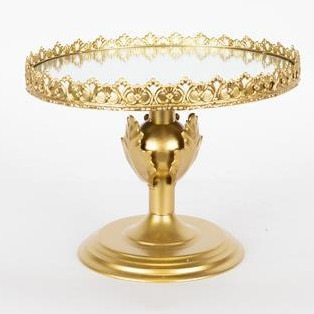 Decoratief dienblad diameter 25,5 cm goud