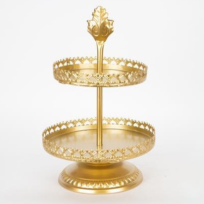Decoratief dienblad diameter 25,5 cm goud