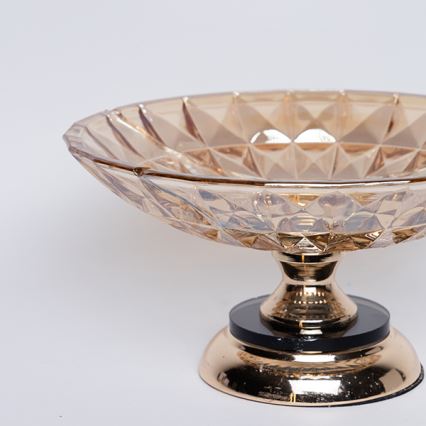 Decoratief dienblad diameter 29,5 cm bruin/gerookt