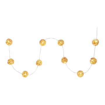 Decoratief LED-lichtsnoer 10xLED/2xAA warm wit