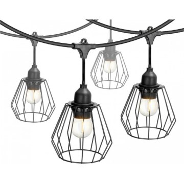 Decoratief lichtsnoer voor buiten CRETE 10xE27/230V 15m IP44