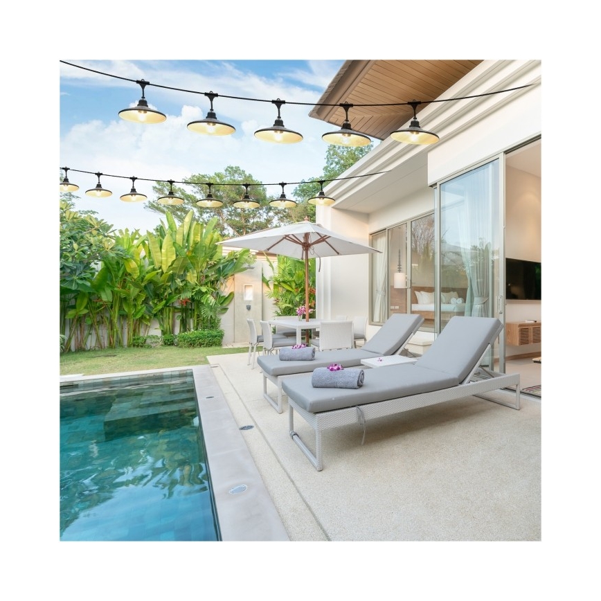 Decoratief lichtsnoer voor buiten CRETE 20xE27/230V 25m IP44