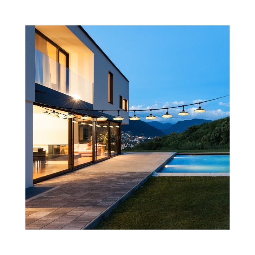 Decoratief lichtsnoer voor buiten CRETE 20xE27/230V 25m IP44