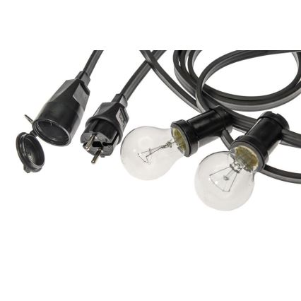 Decoratief lichtsnoer voor buiten GIRLANDA 12 m 10xE27/15W/230V IP44