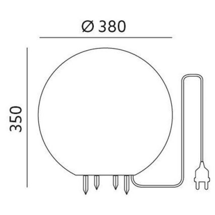 Decoratieve Lamp voor Buiten GARDEN BALL 1xE27/40W/230V IP65 d. 38 cm