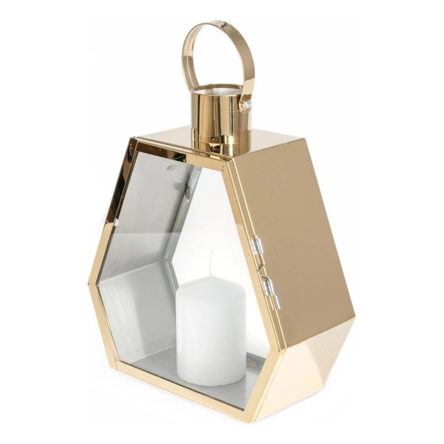 Decoratieve lantaarn 43 cm goudkleurig