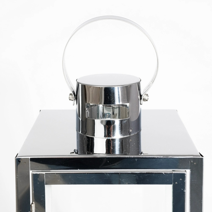 Decoratieve lantaarn 63 cm glanzend chroom