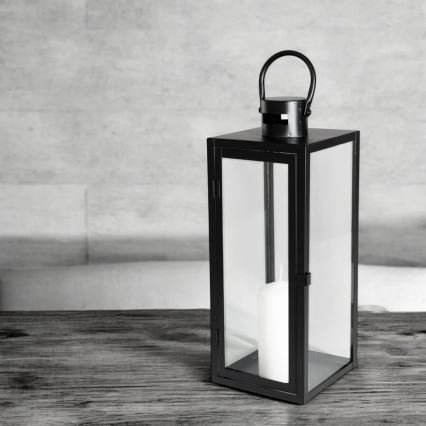 Decoratieve lantaarn 63 cm zwart