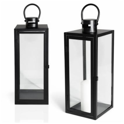 Decoratieve lantaarn 63 cm zwart