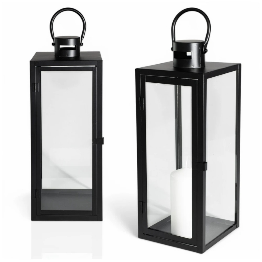 Decoratieve lantaarn 63 cm zwart