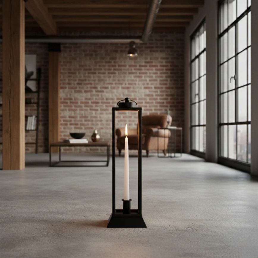 Decoratieve lantaarn HALL 39,5 cm zwart