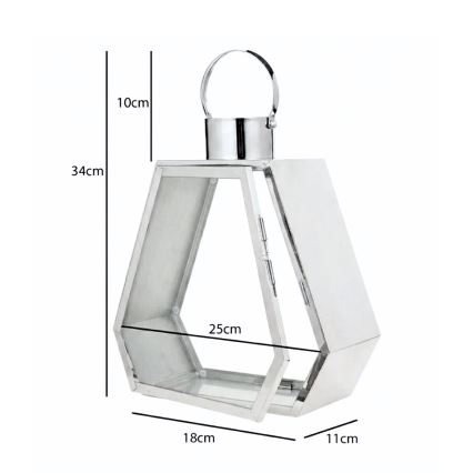 Decoratieve lantaarn PALACE 34 cm glanzend chroom