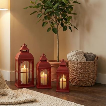 Decoratieve lantaarn REDY 42 cm rood