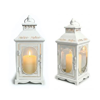 Decoratieve lantaarn ROSEHILL 27,5 cm, wit