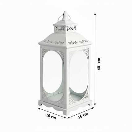 Decoratieve lantaarn ROSEHILL 27,5 cm, wit