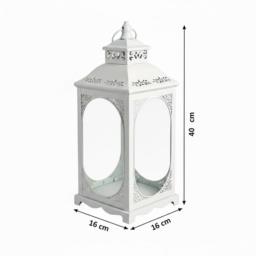 Decoratieve lantaarn ROSEHILL 27,5 cm, wit