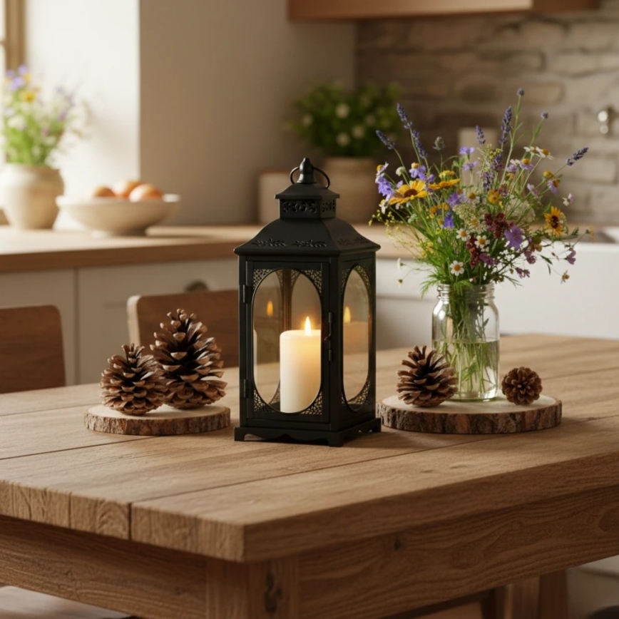 Decoratieve lantaarn ROSEHILL 27,5 cm zwart