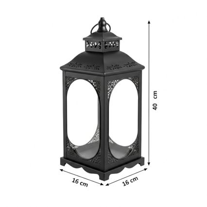 Decoratieve lantaarn ROSEHILL, 40 cm, zwart