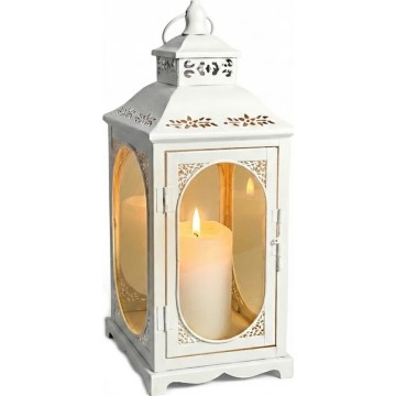 Decoratieve lantaarn ROSEHILL 54,5 cm wit